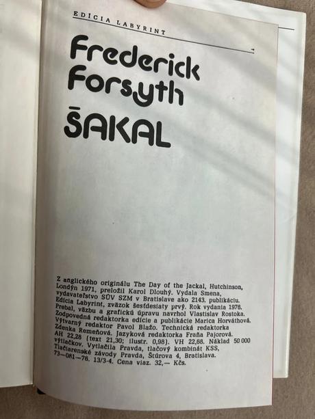 Šakal - frederick forsyth,