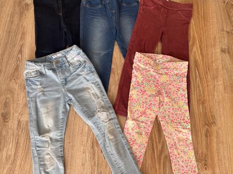 5 x rifle/džegínsy/hrubšie legíny, 110