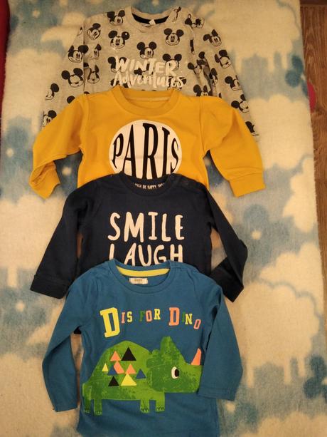 4ks trička s dlhým rukávom veľkosť 74, 74