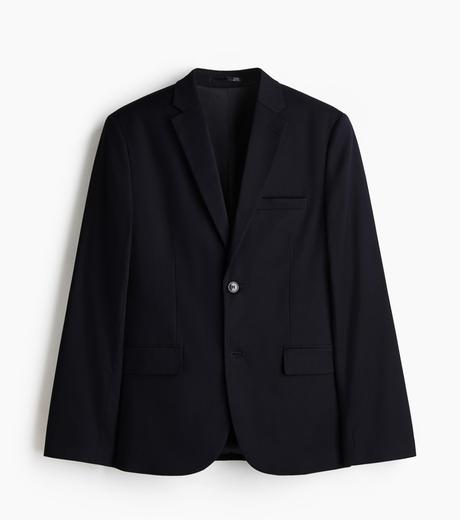 Tmavomodrý slim oblek h&m, 48