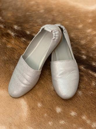 Strieborné topánky slip on, 39