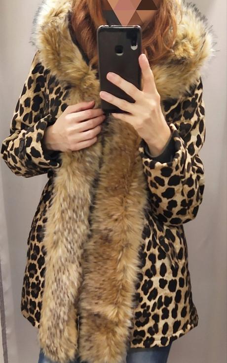 Leopardia bunda s kožušinou, m