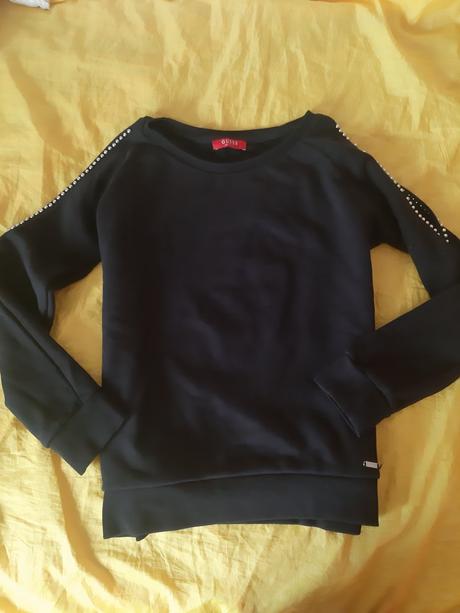 Guess čierna mikina s holými plecami, guess,xs