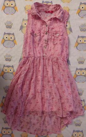 Ľahunké letné šaty plameniaci veľ.128, young dimension,128