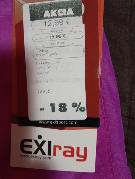 Šušťákové nohavice, exiray,104