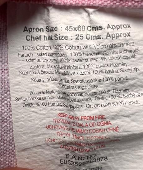 Zástierka pre dievčatko aj s kuchárskou čapicou, 104