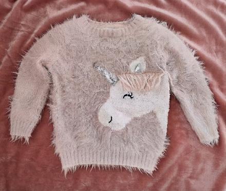 Huňatý svetrík s jednorožcom, primark,98