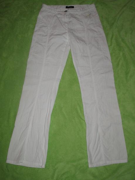 Biele bavlnené nohavice, kenvelo,s