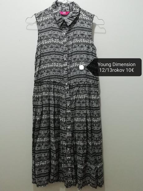 Vzorované čiernobiele šaty, young dimension,158