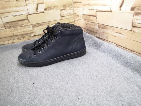 Ecco 41 - dámske kožené tmavomodré zateplené topán, ecco,41