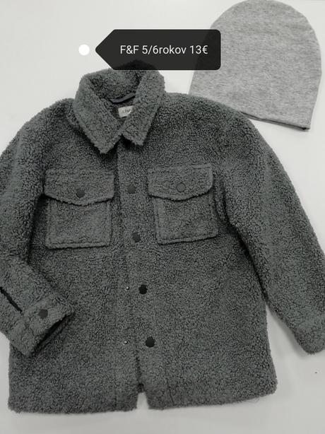 Sivý teddy kabát bunda, f&f,116