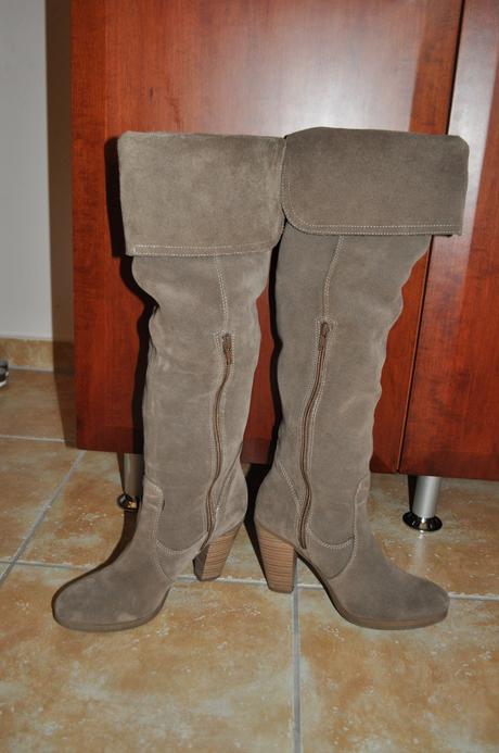 Kožené vysoké čižmy promod, 37