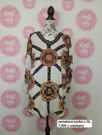 Zamatová tunika s vreckami l/xl, l