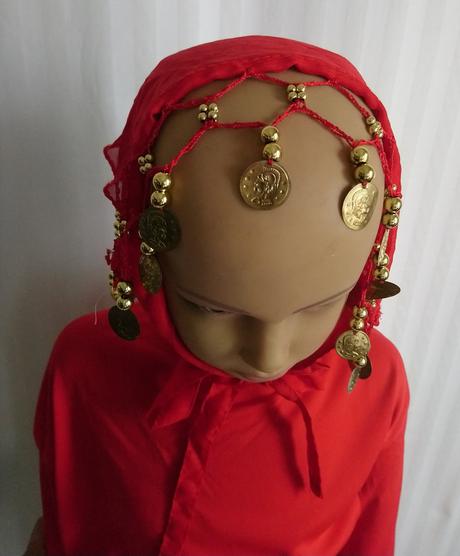 3-dielny kostým tanečnica červená, 104-116 cm,