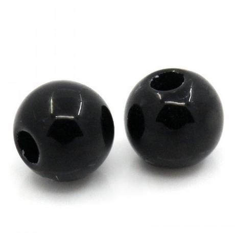 Akrylové korálky čierne 4 mm, 