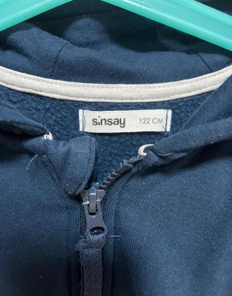 Detská tmavomodrá mikina na zips s kapucňou, sinsay,122
