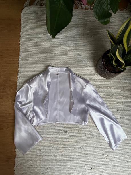 Biele bolero/ saténové bolerko biele, 36