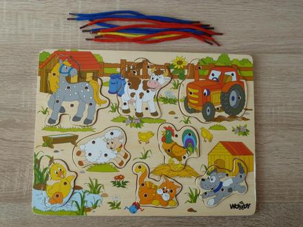 Prešívacie drevené puzzle,