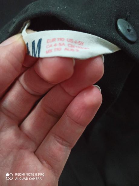 Macickove šaty cierne, h&m,110