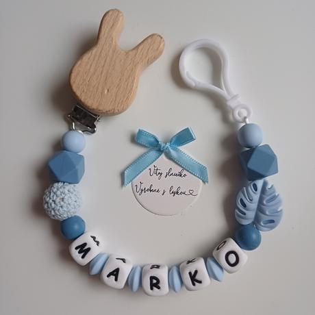 Retiazka na cumlík s karabinkou pre chlapčeka, 