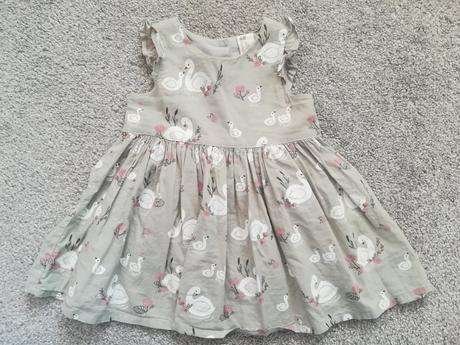 Šaty s labuťami, h&m,74