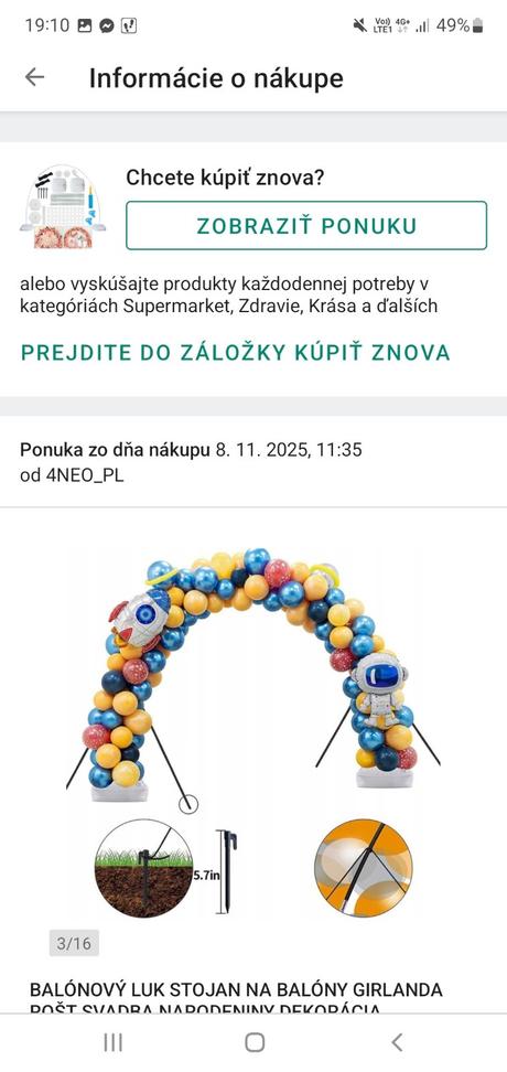 Stojan na balonovu girlandu výzdobu,