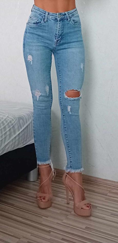 Nové dámske modré rifle m.sara - veľkosť xs, xs