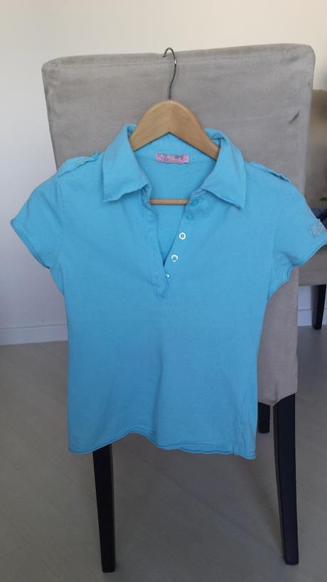 Bledomodré tričko s aplikáciami, m