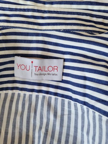 Modro biela bluzka you tailor 38, 38