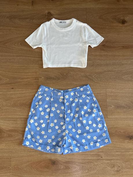 Kvetinové modré šortky, sinsay,s