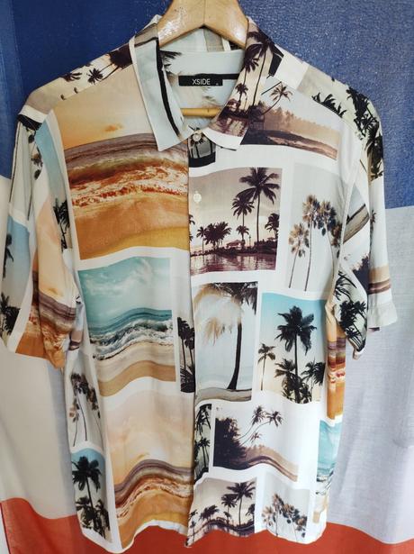 Hawaï košeľa - farebná pláž, xl