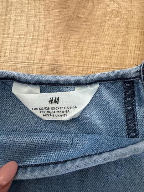 Riflové šaty na ramienka, h&m,128