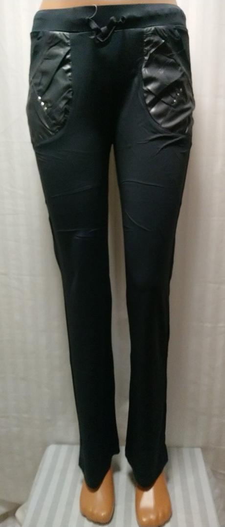 Dámske elastické tmavo sivé tepláky, landl, l, l