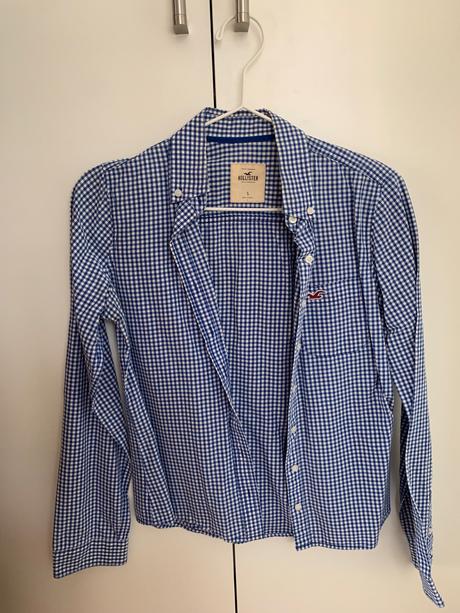 Hollister modrá kockovana košeľa s, hollister,s