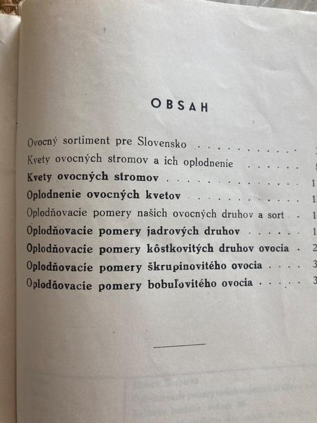 Oplodňovacie pomery našich ovocných druhov..(1949),