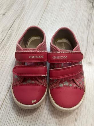 Tmavoružové tenisky na suchý zips, geox,26