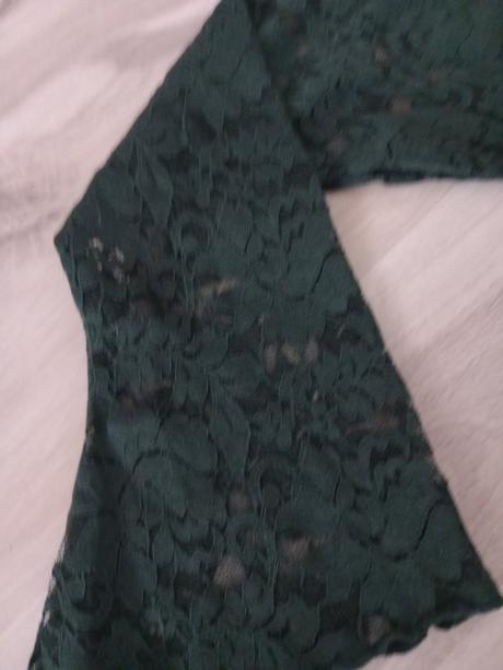 Smaragdový čipkovaný top, amisu,38 / m