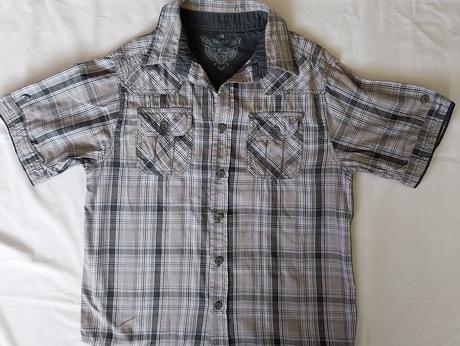 Športová károvaná košeľa s krátkym rukávom., 152