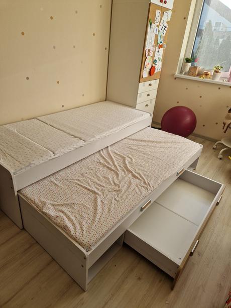 Detská výsuvná posteľ, šírka (cm): 90,dĺžka (cm): 200