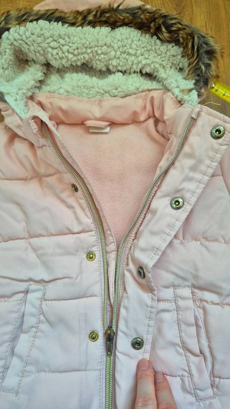 Zimna hruba bunda s odopinatelnou kapucou, h&m,86