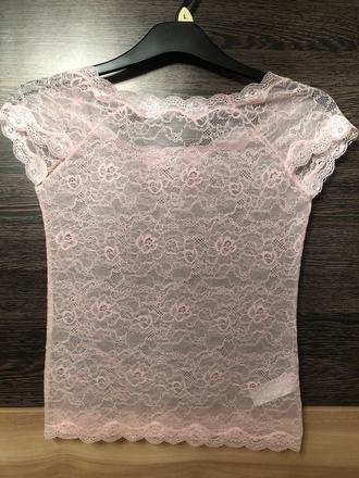 Tricko cipkovane ruzove aj biele s, s