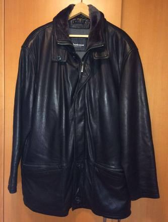 Luxusné čierne kožené sako - bunda leatherman, xl