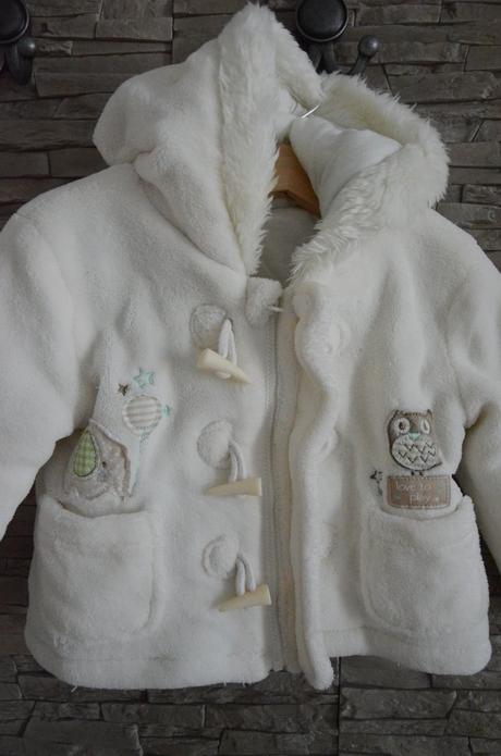Plyšový kabátik s rukavičkami, f&f,80
