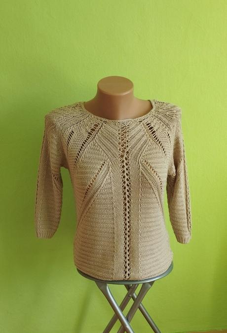 Ažúrový pletený sveter, gate,s