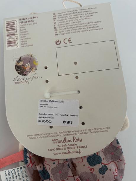 Moulin roty myška s hrkálkou,