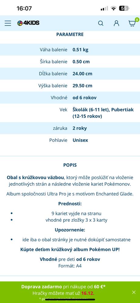 Pokémon veľký album na karty a4,