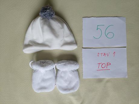 Teplá čiapka s rukavičkami pre novorodenca, 56