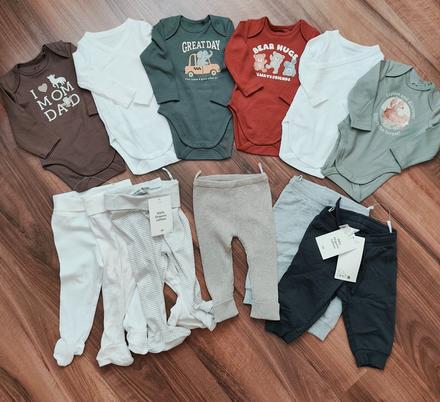 Balík body, legíny, polodupačky, tepláky, 68–80