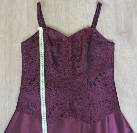 Spoločenské 2 dielne šaty bordové, 42