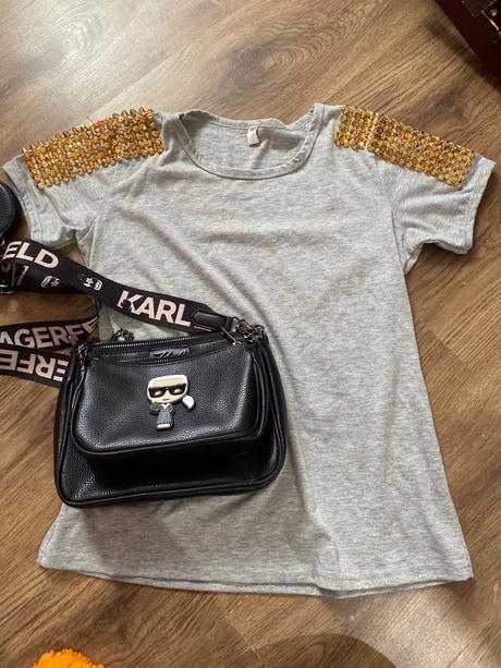 Sivé tričko vybíjané, l